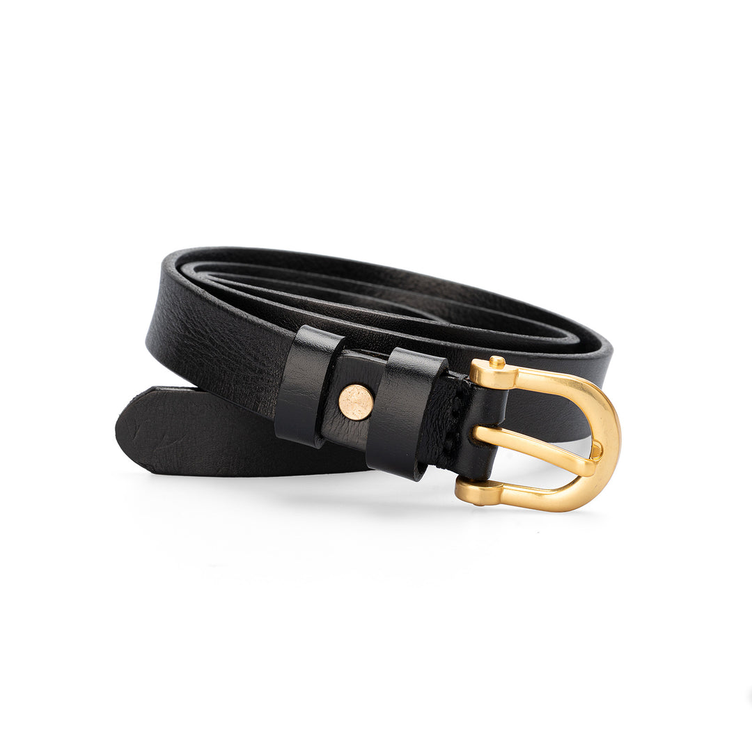 Cinturón de mujer de colección sencilla de piel curtida vegetal