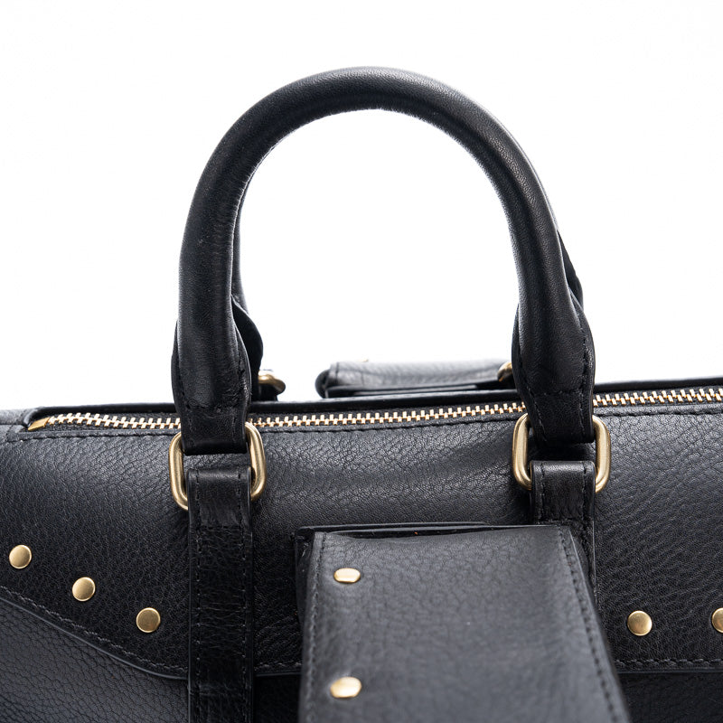 Airplane Shape Leather Bag Gold Stud Statement Top Handle Crossbody Bag for Women