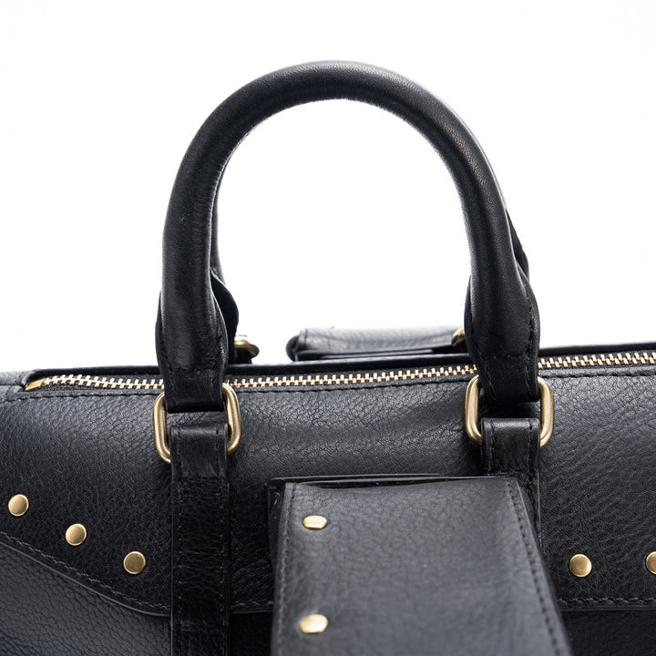 Airplane Shape Leather Bag Gold Stud Statement Top Handle Crossbody Bag for Women