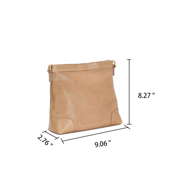 Sac bandoulière femme en cuir tanné végétal au design simple