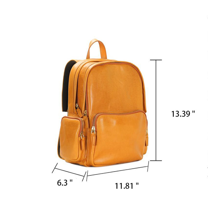 Sac bandoulière vintage en cuir tanné végétal grande capacité pour femme