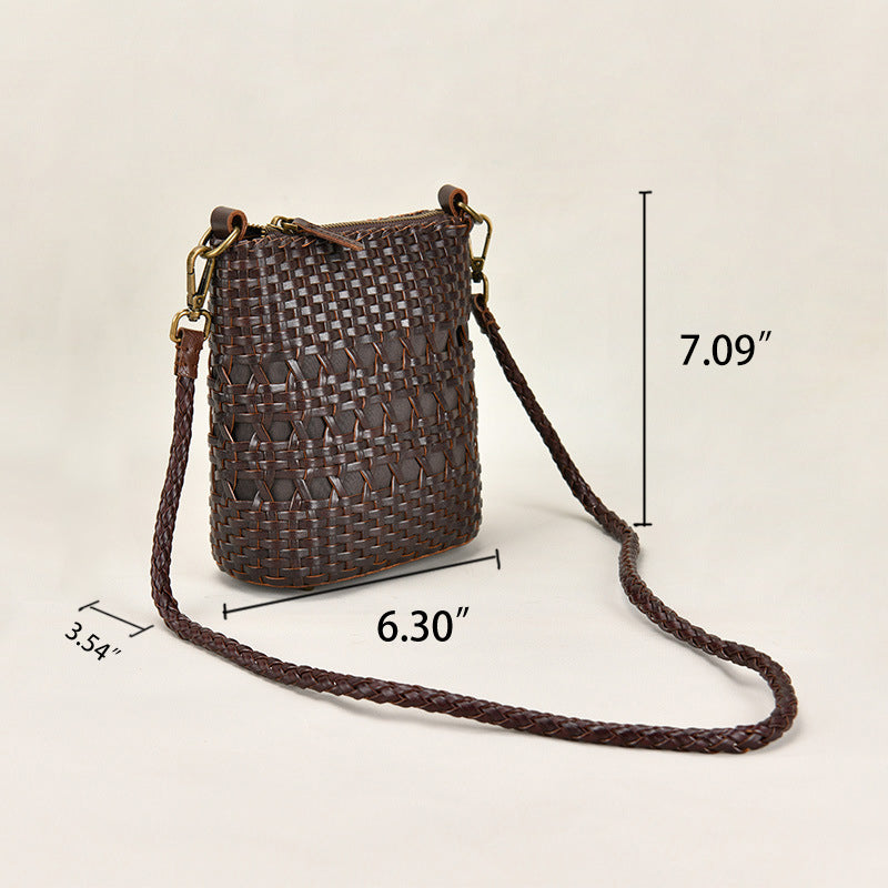 Sac de plage en cuir tressé fait main, tendance