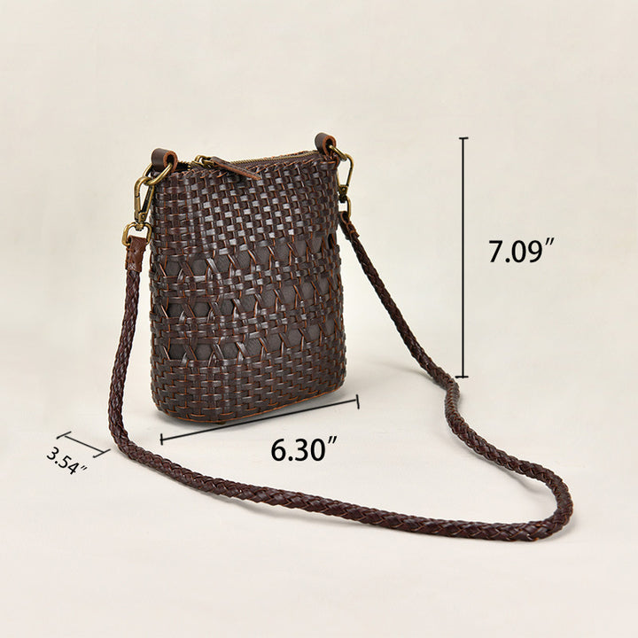 Sac de plage en cuir tressé fait main, tendance