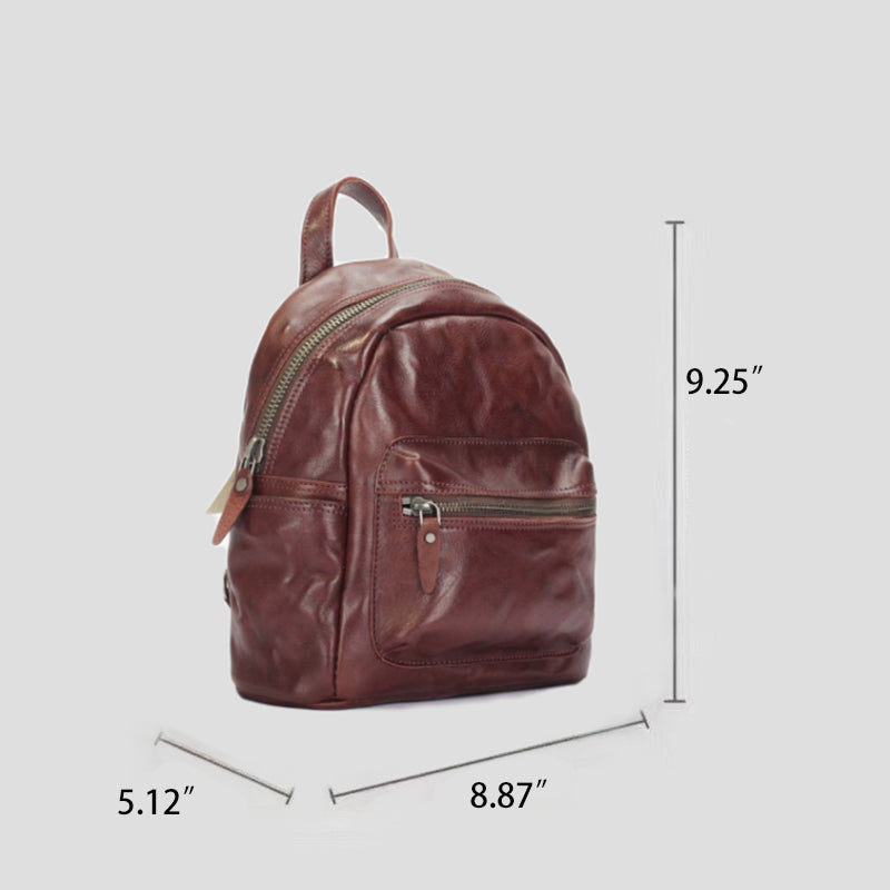 Sac à dos vintage en cuir tanné végétal Niche