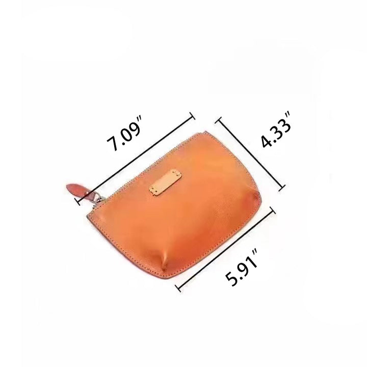 Porte-monnaie vintage multicolore en cuir tanné végétal, sac à main pour femme