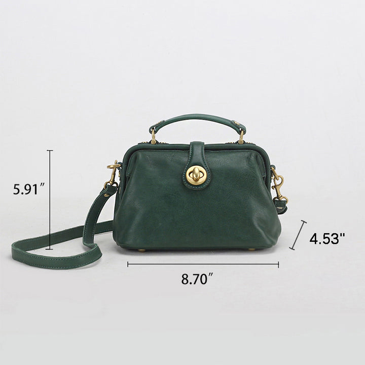 Sac à main simple et rétro en cuir de vachette (à bandoulière ou porté croisé)