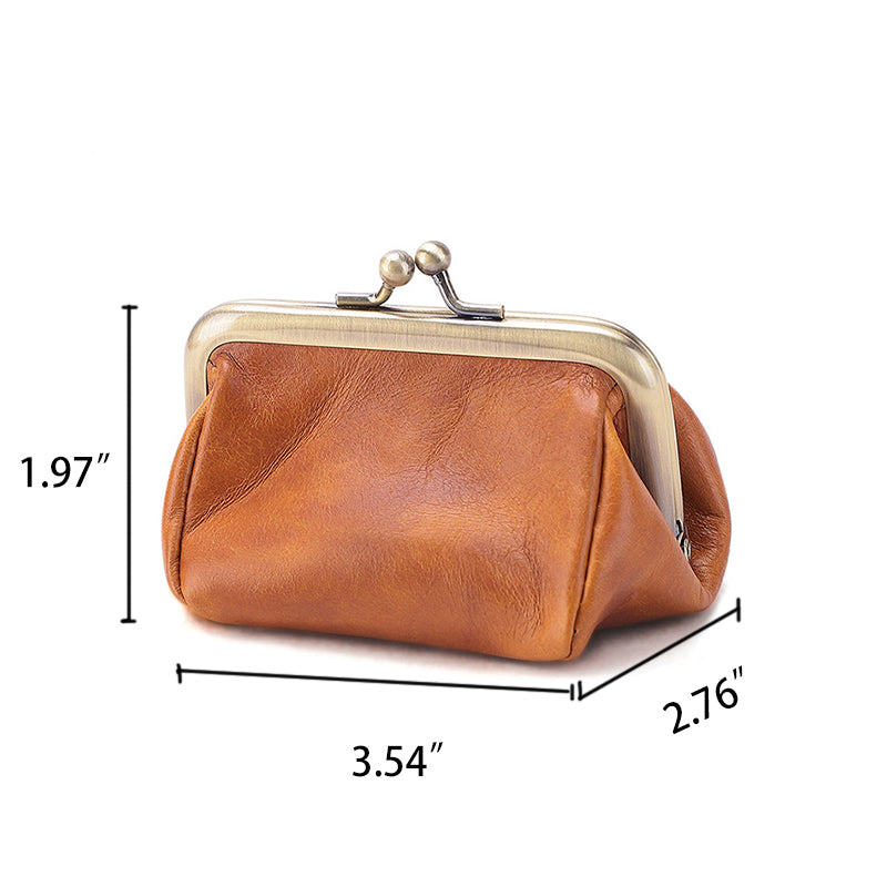 Porte-monnaie vintage en cuir pour femme, style littéraire