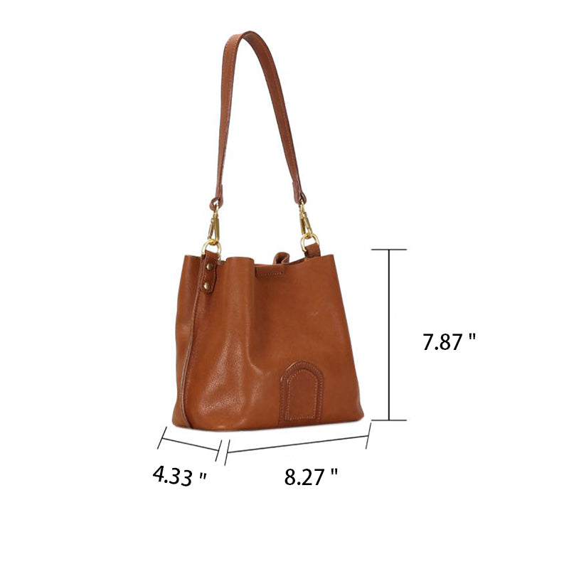 Sac seau en cuir tanné végétal Summer Promise pour femme