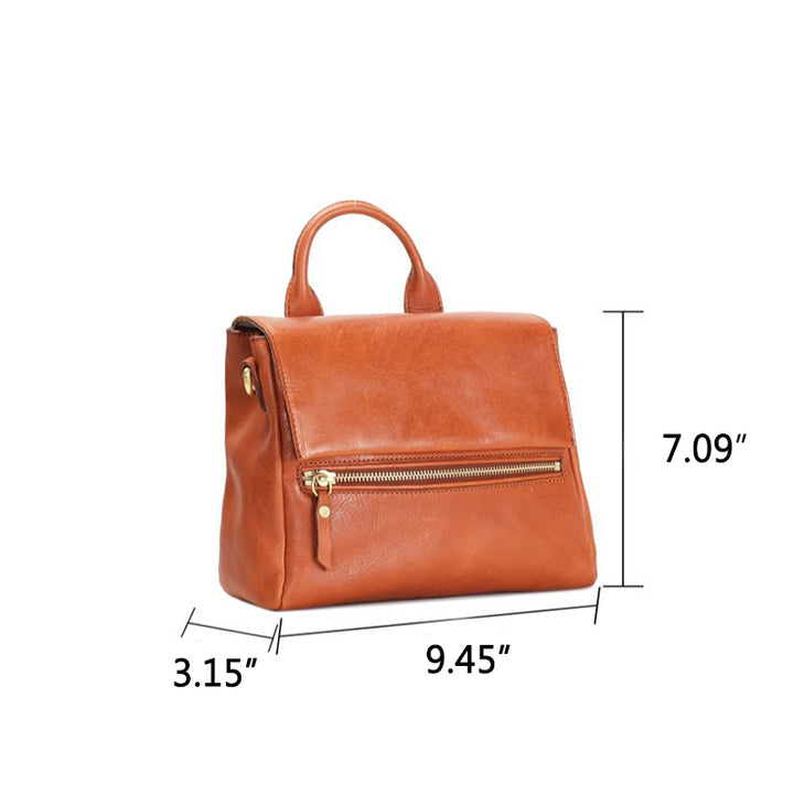 Convertible Leather Satchel Vegetable Tanned Backpack Crossbody Shoulder Bag for Women