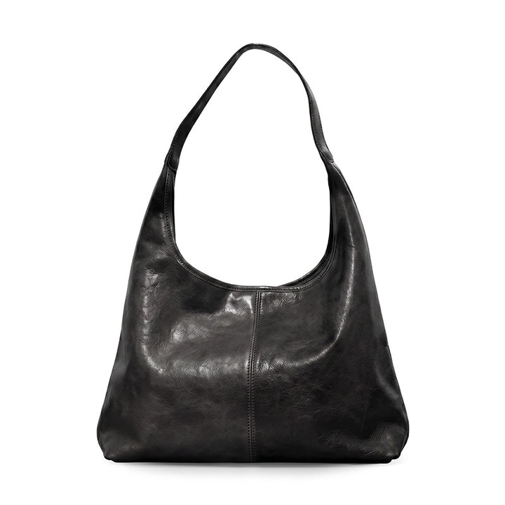 Vegetable Tanned Leather Hobo Bag Large Slouchy Shoulder Bag with Magnetic Closure