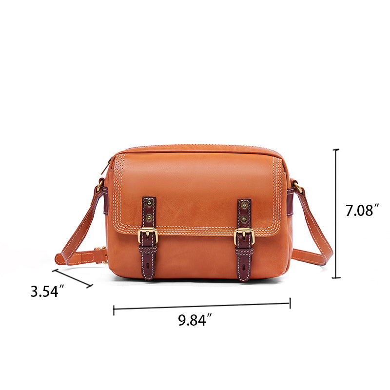 Sac messager littéraire vintage en cuir de vachette