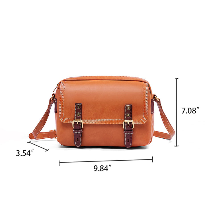 Sac messager littéraire vintage en cuir de vachette