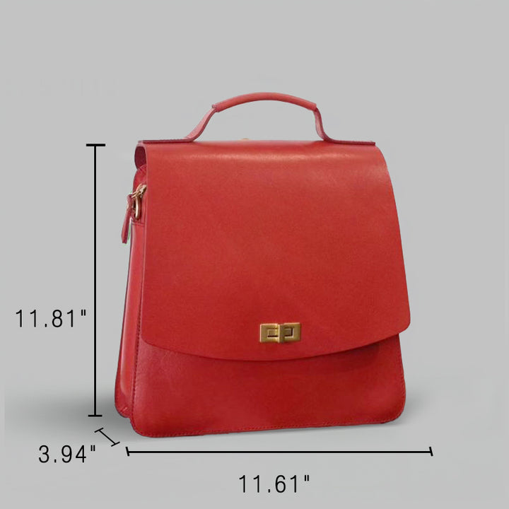Vegetable Tanned Leather Backpack Heavy Duty College Rucksack for Women