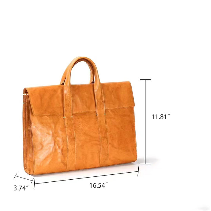 Sac à main grande capacité pour femme, en cuir tanné végétal, au design vintage