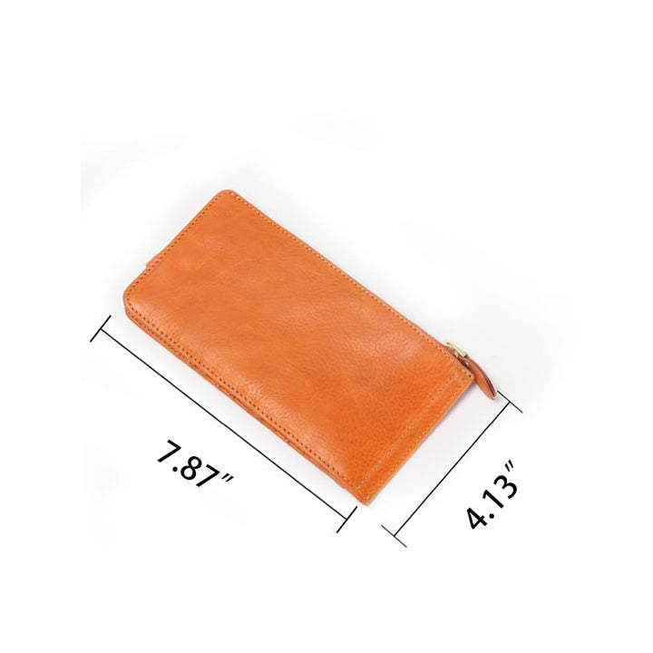 Cartera multitarjeta sencilla de cuero curtido vegetal