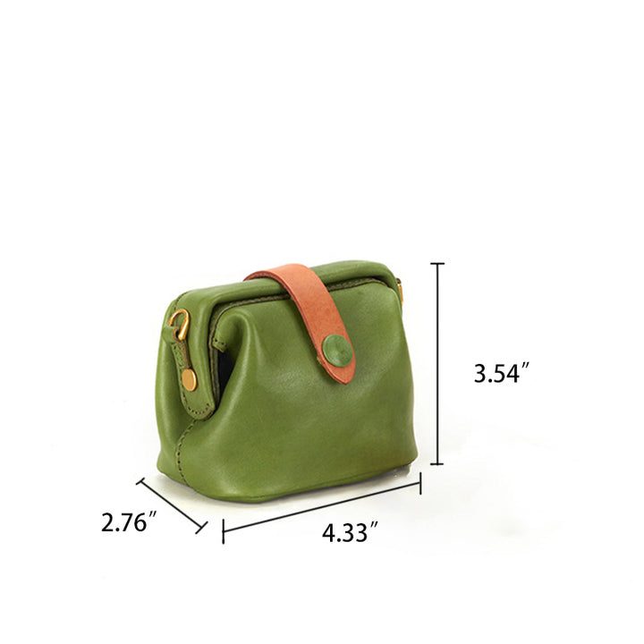 Sacoche de médecin simple et mini en cuir de vachette doré