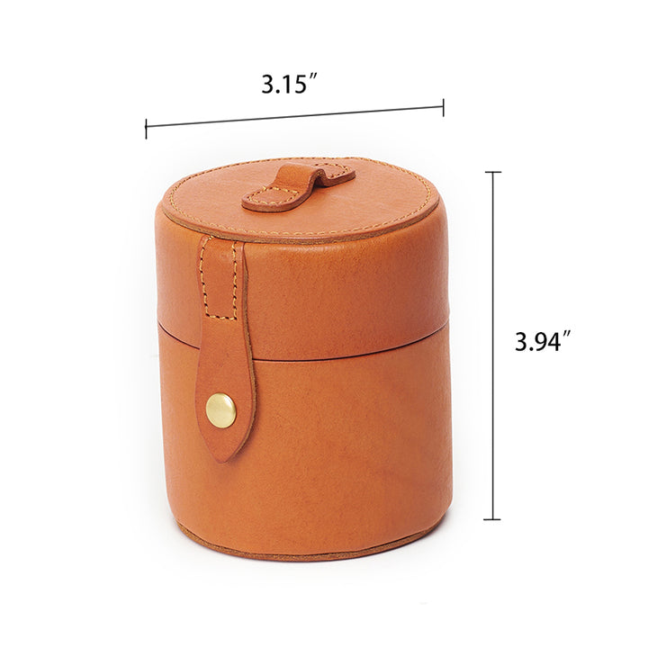 Sac cylindrique miniature créatif et personnalisé en cuir fait main par des nains