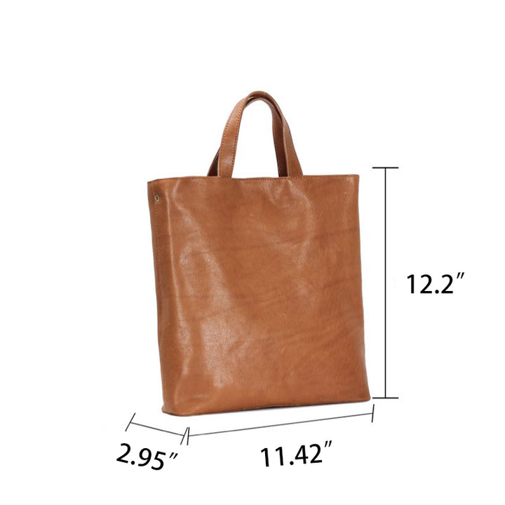 Leather Tote Bag Women Vegetable Tanned Slouchy Minimalist For Work