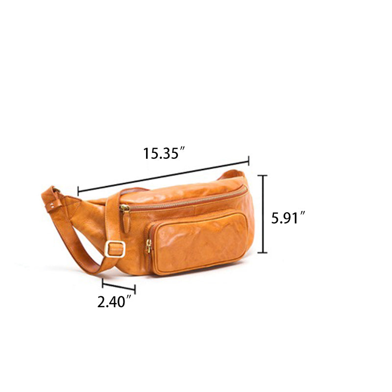 Sac bandoulière rétro en cuir de vachette tanné végétal
