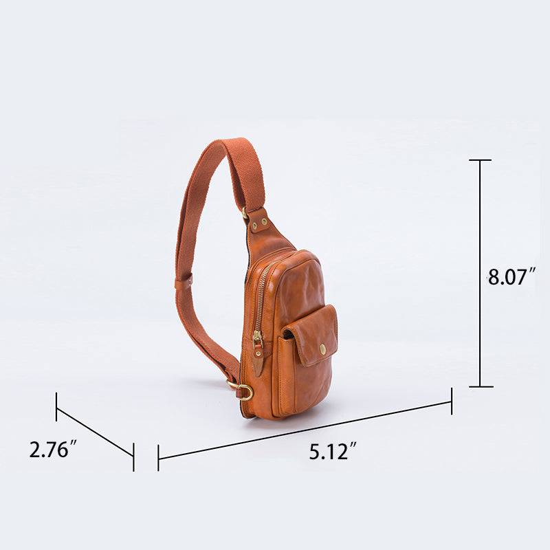 Sacoche de poitrine décontractée vintage japonaise en cuir