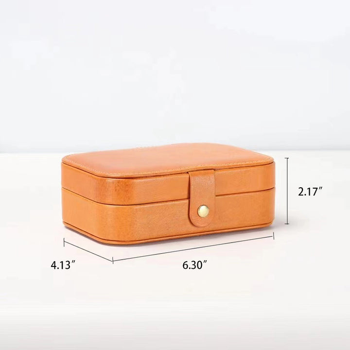 Boîte à bijoux multifonctionnelle en cuir tanné végétal