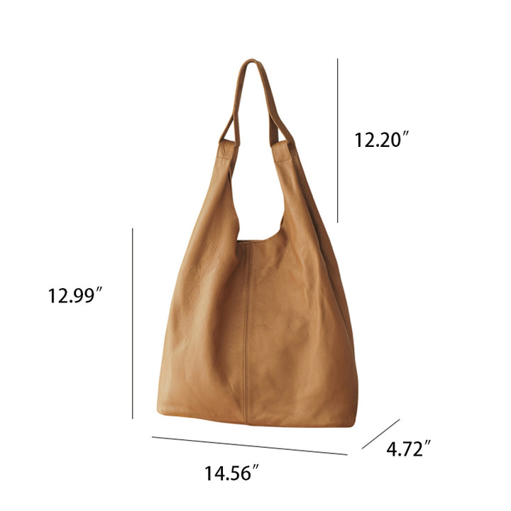Sac à bandoulière femme en cuir de vachette grande capacité, style simple et polyvalent
