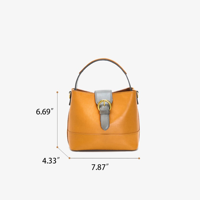 Sac bandoulière vintage en cuir de vachette tanné végétal
