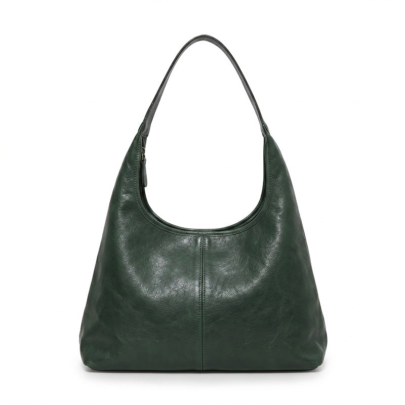 Vegetable Tanned Leather Hobo Bag Large Slouchy Shoulder Bag with Magnetic Closure