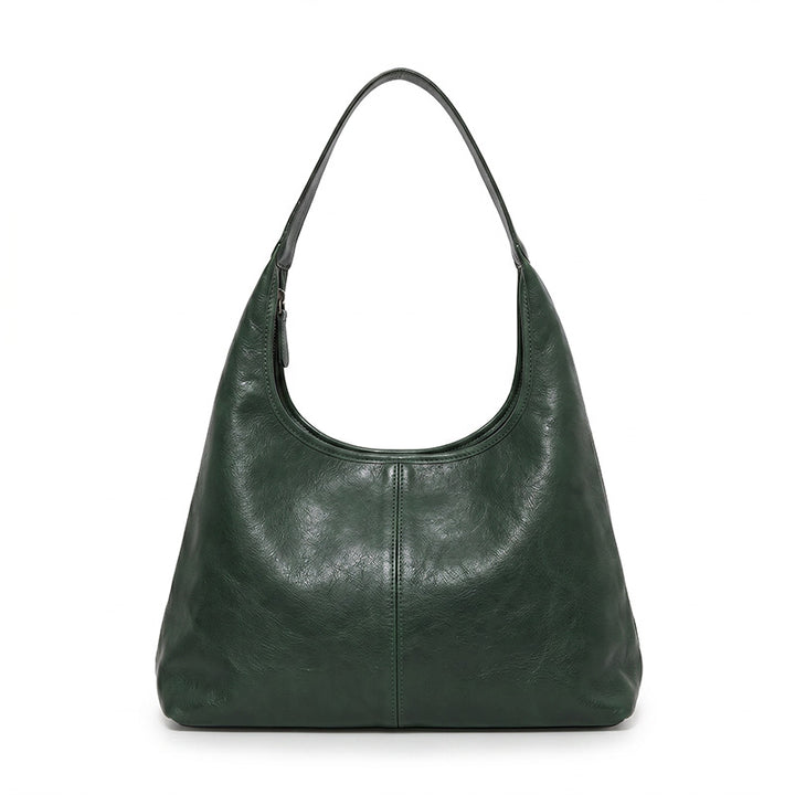 Vegetable Tanned Leather Hobo Bag Large Slouchy Shoulder Bag with Magnetic Closure