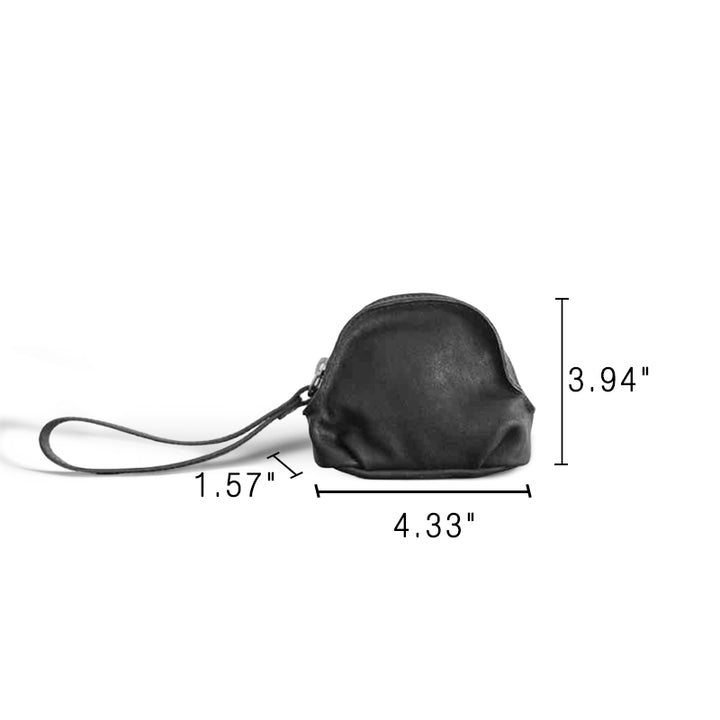 Vegetable Tanned Leather Zipper Pouch Small Coin Purse Organizer for Women