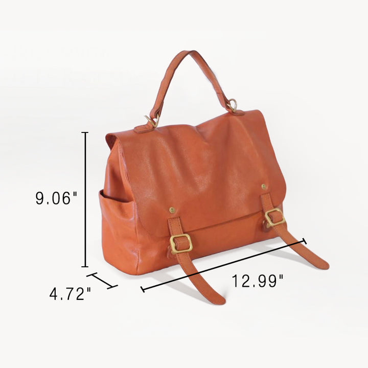 Vegetable Tanned Leather Convertible Backpack 4-in-1 Messenger Shoulder Bag for Women