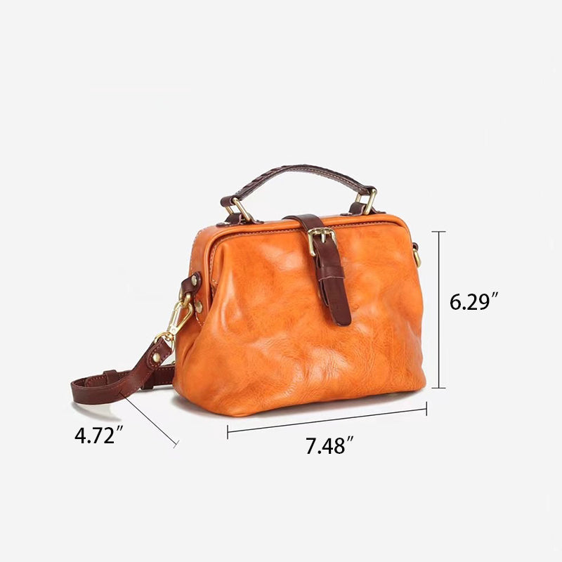 Sac de médecin vintage littéraire en cuir de vachette tanné végétal