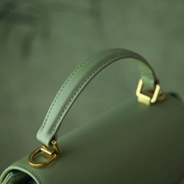 Mulberry Silk Top Handle Bag Chinese Brocade Structured Handbag for Women