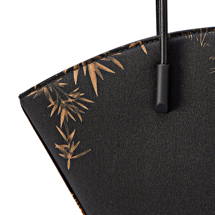 Xiangyunsha Silk Tote Bag for Women Chinese Floral Luxury Shoulder Bag with Leather Trim