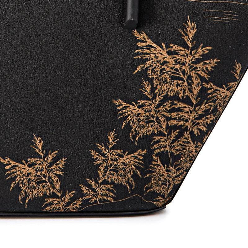 Xiangyunsha Silk Tote Bag for Women Chinese Floral Luxury Shoulder Bag with Leather Trim