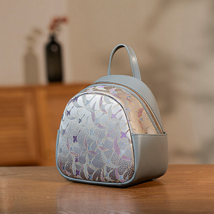 Sac à dos rétro décontracté en cuir de vachette pour femme