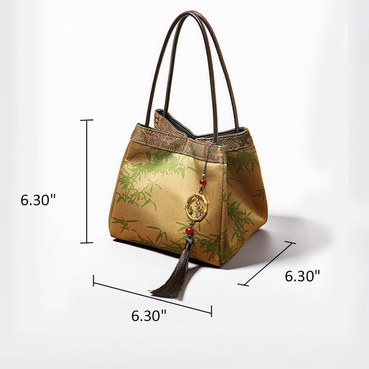Mulberry Silk Small Handbag Small Leather Retro Brocade Silk Bag