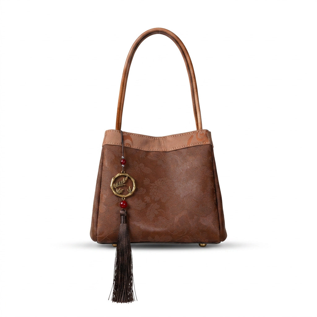 Mulberry Silk Small Handbag Small Leather Retro Brocade Silk Bag