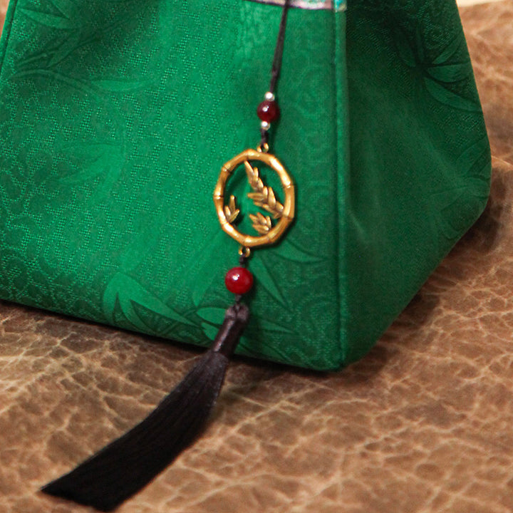 Mulberry Silk Small Handbag Small Leather Retro Brocade Silk Bag