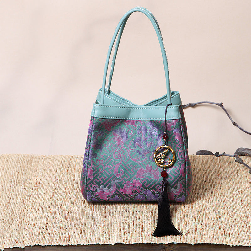 Brocade Silk Material Handbag Multi Pattern Chinese Silk Bag