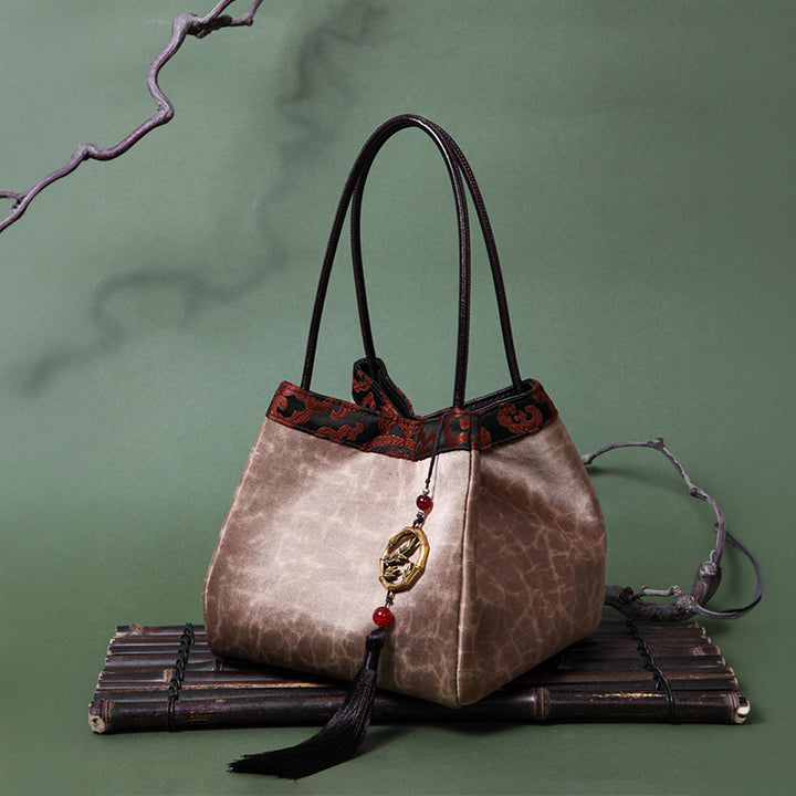 Brocade Silk Material Handbag Multi Pattern Chinese Silk Bag