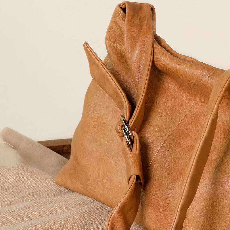 Top Grain Leather Hobo Bag Slouchy Shoulder Crossbody Bag for Women