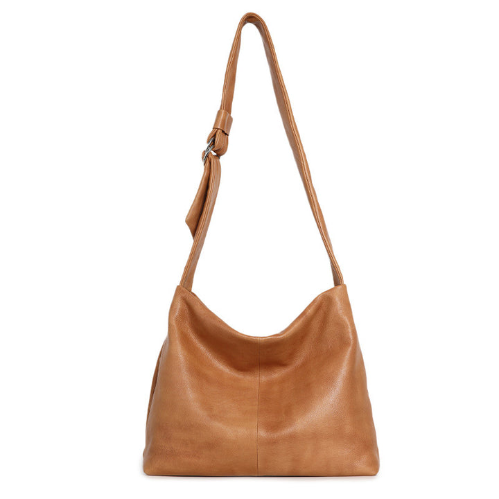 Top Grain Leather Hobo Bag Slouchy Shoulder Crossbody Bag for Women