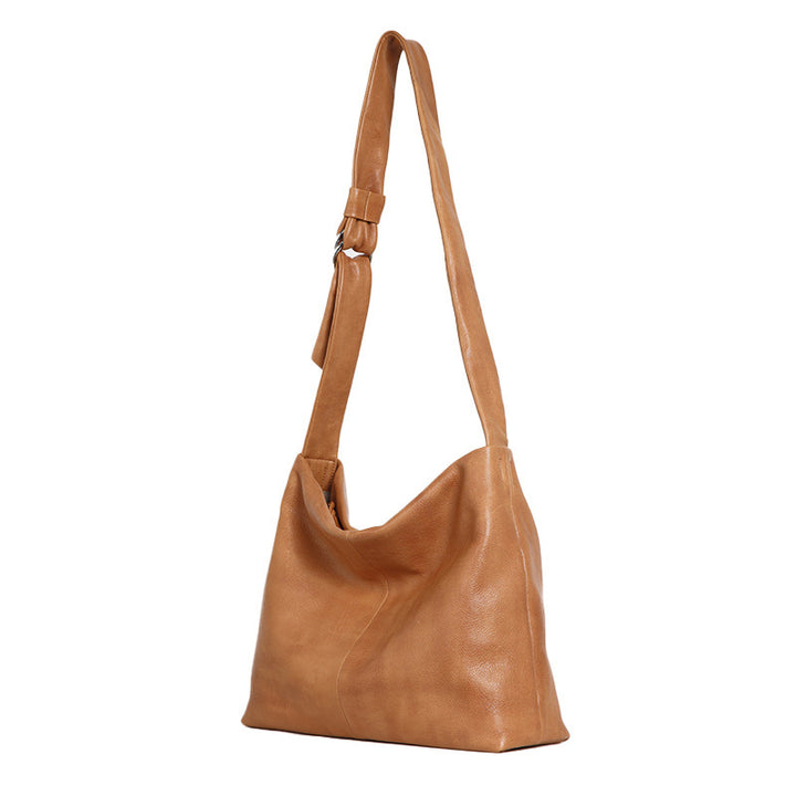 Top Grain Leather Hobo Bag Slouchy Shoulder Crossbody Bag for Women