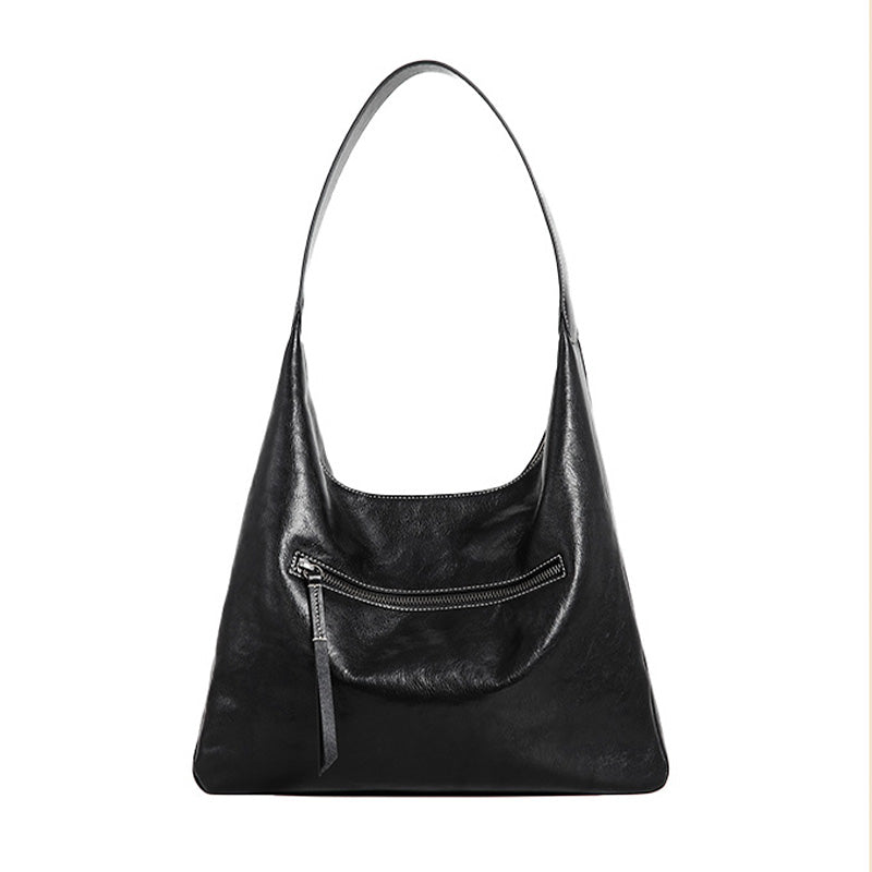 Vegetable Tanned Leather Hobo Bag Structured Shoulder Bag for Women