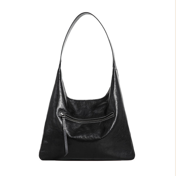 Vegetable Tanned Leather Hobo Bag Structured Shoulder Bag for Women