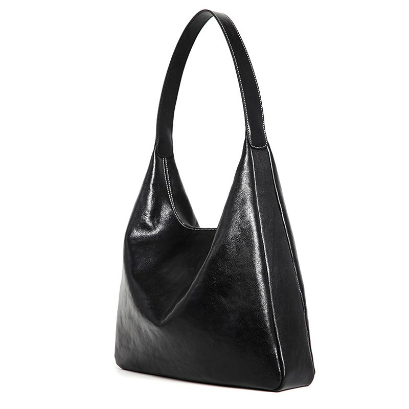 Vegetable Tanned Leather Hobo Bag Structured Shoulder Bag for Women