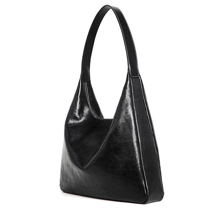 Vegetable Tanned Leather Hobo Bag Structured Shoulder Bag for Women