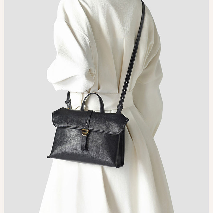 Leather Satchel Bag for Women Vegetable Tanned Structured Satchel Crossbody Work Bag