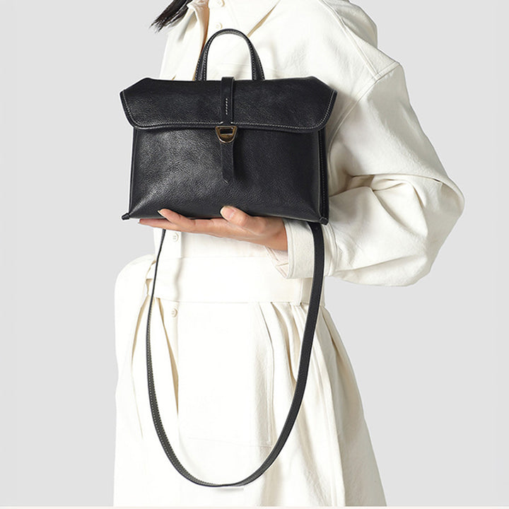 Leather Satchel Bag for Women Vegetable Tanned Structured Satchel Crossbody Work Bag